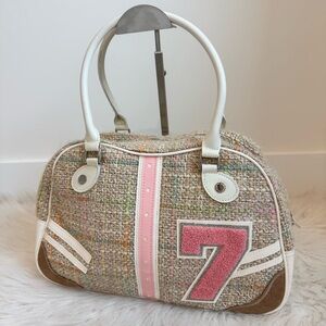 Samantha Thavasa x Nicky Hilton tweed shoulder bowler bag